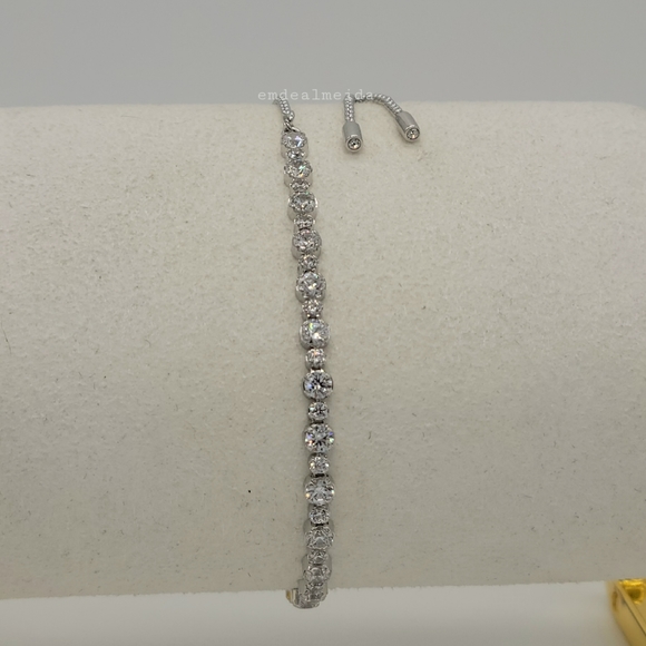 SOLD - Swarovski Silver Tone Rhodium Plated Subtle Trilogy Bracelet 5465384 - Picture 5 of 8